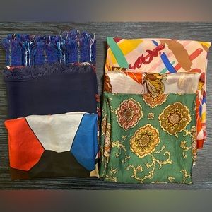 Various Brands, Sizes, And Colors Of Beautiful Scarves Six Piece Bundle